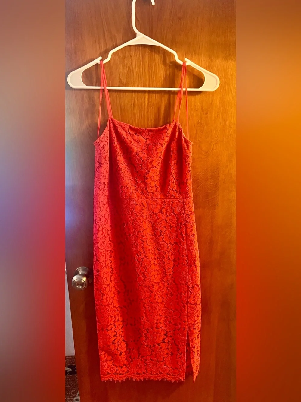 Express Hot Pink Lace Slip Dress
